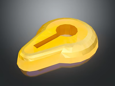 Yellow Teardrop Shaped Daily Use Item With Hanging Hole For Home 3d model
