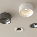 Modern Downlights And Spotlights In Black And White Ceiling Mounted Design 3d model