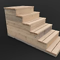 Wooden Stairs Featuring Natural Wood Material Simple Design and Rustic Style