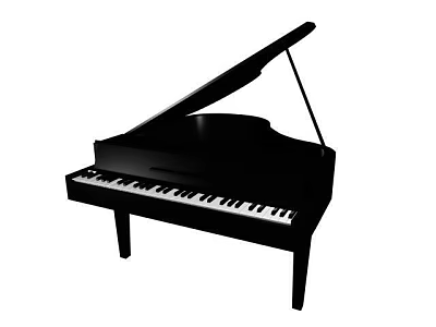 Black Grand Piano Classical Musical Instrument With White Keys And Elegant Design 3d model