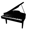 Black Grand Piano Classical Musical Instrument With White Keys And Elegant Design