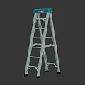 Heavy Duty Aluminum Folding Ladder With Blue Top Platform For Home Industrial Use