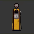 Vintage Yellow Route 66 Gas Pump With Classic Design And Retro Sign
