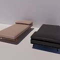 Modern Upholstered Sofa Benches In Light Brown And Black Minimalist Design