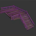 Wooden Bridge Structure Featuring Stairs And Railings Design Details