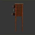 Four Different Colored Small Wooden Cabinets With Drawers And Slender Legs On Dark Background