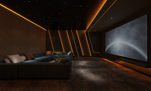 modern video room 3d model