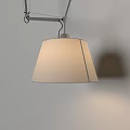 Modern Wall Lamp With Metal Arm And Beige Fabric Shade For Home Lighting