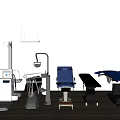 Various Modern Medical Devices Including Examination Tables And Treatment Equipment