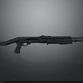 Tactical Metal Shotgun With Barrel Stock Magazine And Grip Features