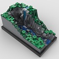 LEGO Toys Building Blocks Plants Valley Waterfall Scene 3d model