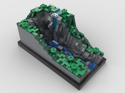 LEGO Toys Building Blocks Plants Valley Waterfall Scene 3d model