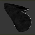 Black Long Object With Smooth Surface Curved Design And Orange Logo On Dark Background