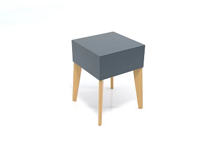 Square Gray Coffee Table with Light Wooden Legs Modern Minimalist Design 3d model