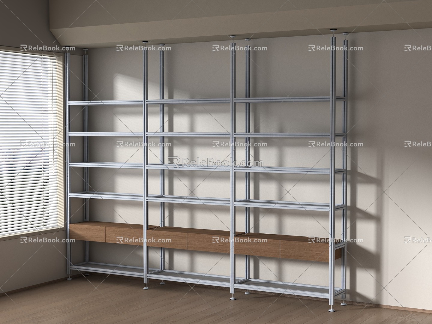 Aluminum profile storage rack 3d model