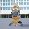 Smart Machine Rocket Shaped Design With Gold And Silver Exterior Dome Top Base Stands