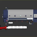 Industrial Cylindrical Tank Equipment With Control Panel Valves Gauges And Red Component