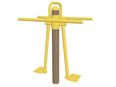 Yellow Brown Playground Equipment With Horizontal Bars For Outdoor Kids Play 3d model