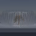 Modern Decorative Ornament Set With Central Beaded Design And Radiating Metallic Strips On Square Base