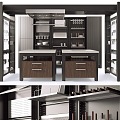 Modern Kitchen Modern Kitchen Cabinet Storage Cabinet Tableware Electrical Appliance Range Hood Hand Sink Vegetable Glass Jar Faucet Home Furniture 3d model