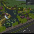 Charming Urban Waterside Garden Landscape With Lotus Pond Winding Paths And Lush Colorful Plants