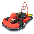 Red Go Kart With Black Seat Yellow Components And Racing Wheels Structure
