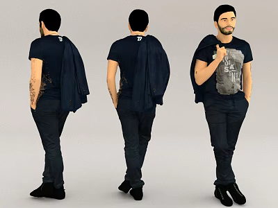Pedestrian figure person adult foreigner 3d model