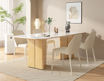 Modern Dining Table Chair Combination Dining Table Chair 3d model