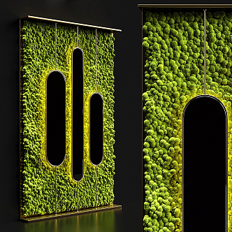 Modern Green Plant Wall Moss Green Plant Wall 3d model