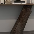 Quiet old log bar case end view platform 3d model