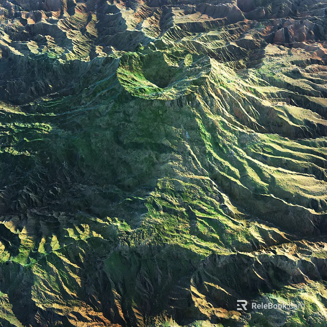 Garden Landscape Featuring Mountainous Terrain And Lush Green Vegetation 3d model 