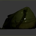 Tactical Firearm With Scope Resting On Green Canvas Duffle Bag