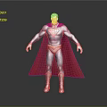 Superman Game Movie Character 3D Render With Blue Suit Red Cape Yellow Belt S Logo