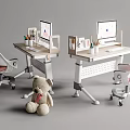 Kids Study Desk With Computer Monitor Stationery Chair And Teddy Bear