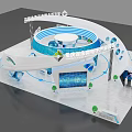 Chongqing Xiyong Microelectronics Industrial Park Exhibition Booth With Modern Curved Design And Tech Display Screens