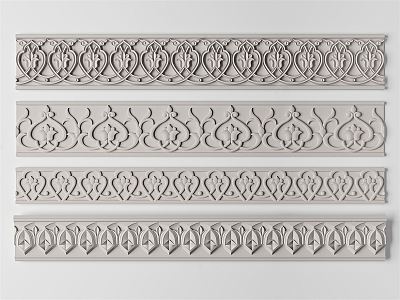 European-style lines, carved plaster lines 3d model