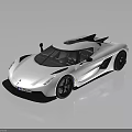 White Supercar With Sleek Design Black Accents Rear Spoiler And Reflective Surface