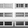 Various Fence Panel Designs With Different Vertical Railing Patterns For Outdoor Spaces 3d model