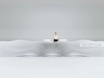 Modern reception desk 3d model