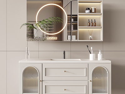 Modern Washbasin Bathroom Cabinet Bathroom Cabinet Combination Bathroom Small Pieces model