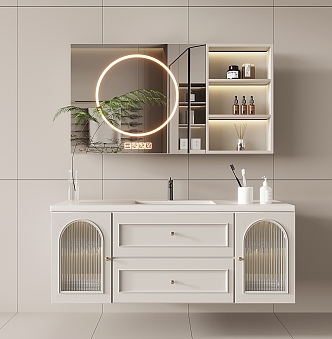 Modern Washbasin Bathroom Cabinet Bathroom Cabinet Combination Bathroom Small Pieces 3d model