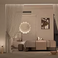 Elegant Modern SPA Sauna Interior With Massage Bed Soft Curtains And Candles