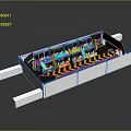 Data Center Server Rack With Multiple Modular Computer Units And Efficient Cooling System 3d model