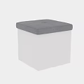 Modern Storage Stool With Gray Padded Seat And White Box Design For Home Use