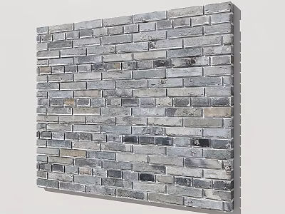 Gray Brick Textured Background Wall For Modern Home Interior Decor Design 3d model