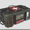 Green First Aid Kit With Red Cross And Durable Straps Metal Buckles