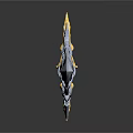 Ornate Decorative Sword As Mythical Weapon With Gold Silver Accents And Sharp Blade