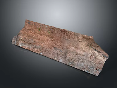 Geological Excavation Sample With Clay Soil Layers And Rocky Texture 3d model