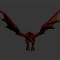 Artistic Red Dragon 3D Sculpture With Detailed Wings And Glossy Surface