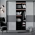 Modern Wardrobe Interior Design With Sliding Doors Drawers Hanging Clothes And Shoes